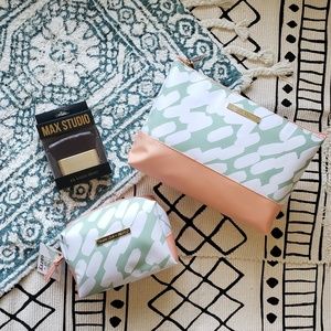 Cosmetic Bag Set + Max Studio Kabuki Brush NWT